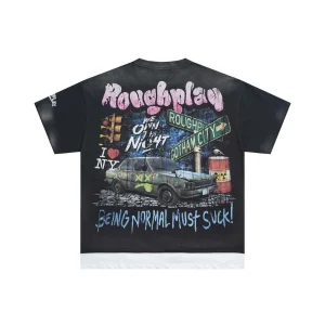 Black Rough Play Graphic Shirt