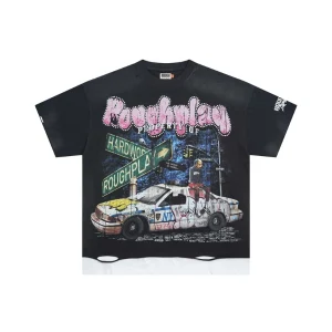 Black Rough Play Graphic Shirt