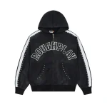 Black Rough play Zip Up Hoodie