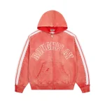 Red Rough Play Zip Up Hoodie