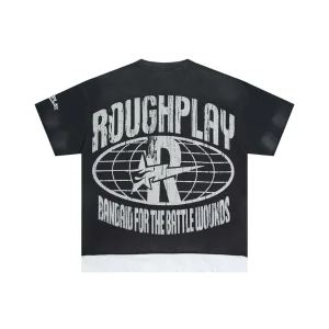 Rough Play Black Rhinestone Motorcycle Rider Shirt