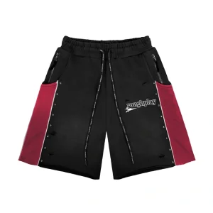 Rough Play Black With Red Nylon Short
