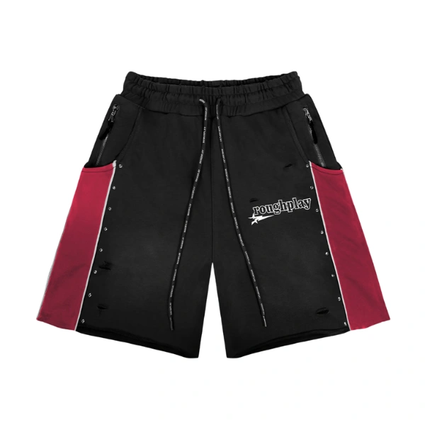 Rough Play Black With Red Nylon Short Rough Play Black With Red Nylon Short