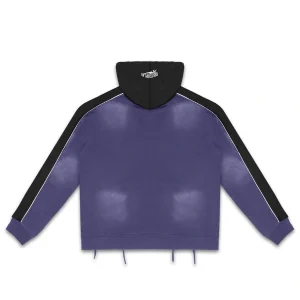 Rough Play Blue With Black Zip-Up Hoodie