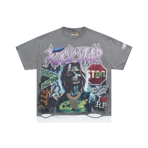 Rough Play Gray Skeletal Shirt Rough Play Gray Skeletal Shirt