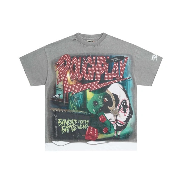 Rough Play Grey Bandaid for the Battle Wounds Shirt Rough Play Grey Bandaid for the Battle Wounds Shirt