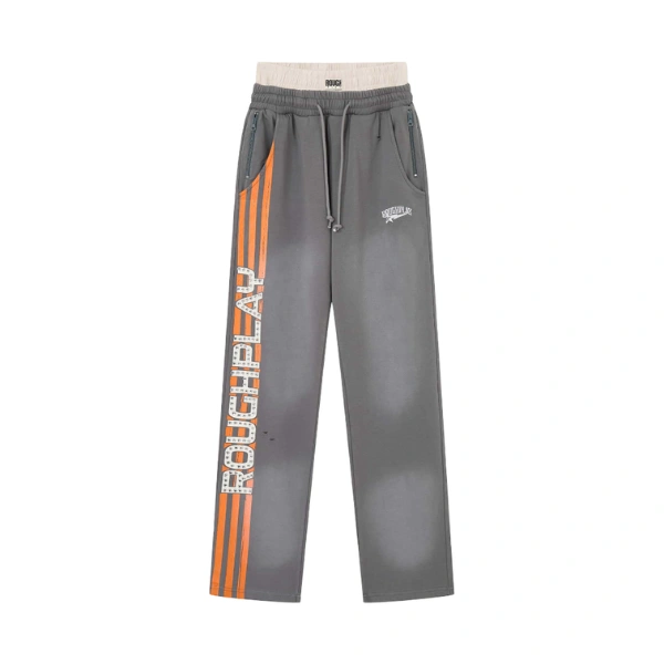 Rough Play Grey With Orange Sweatpants Rough Play Grey With Orange Sweatpants