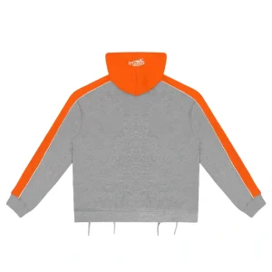 Rough Play Grey With Orange Zip-Up Hoodie