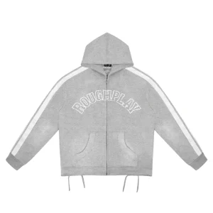 Rough Play Grey With White Hoodie