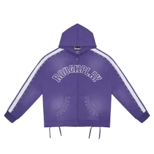 Rough Play Purple With White Hoodie