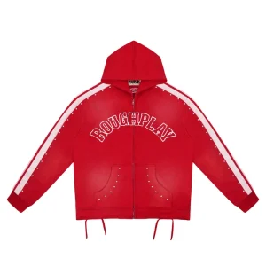 Rough Play Red With White Hoodie