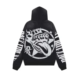 Rough Play Skull in Car Black Hoodie
