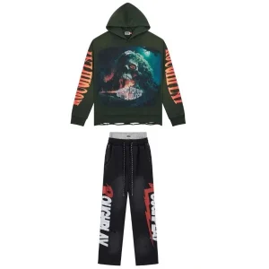 Rough Play Skull Island Olive Green Sweatsuit