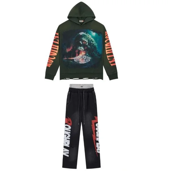 Rough Play Skull Island Olive Green Sweatsuit Rough Play Skull Island Olive Green Sweatsuit