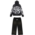 Rough Play Skull in Car Black Sweatsuit