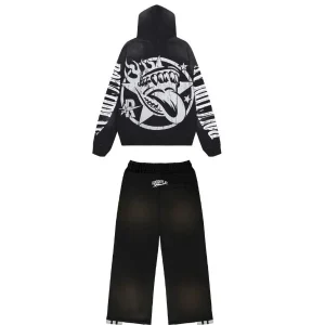 Rough Play Skull in Car Black Sweatsuit